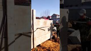 Precast wall panels installation fast modular build process 🧱 #shorts #construction