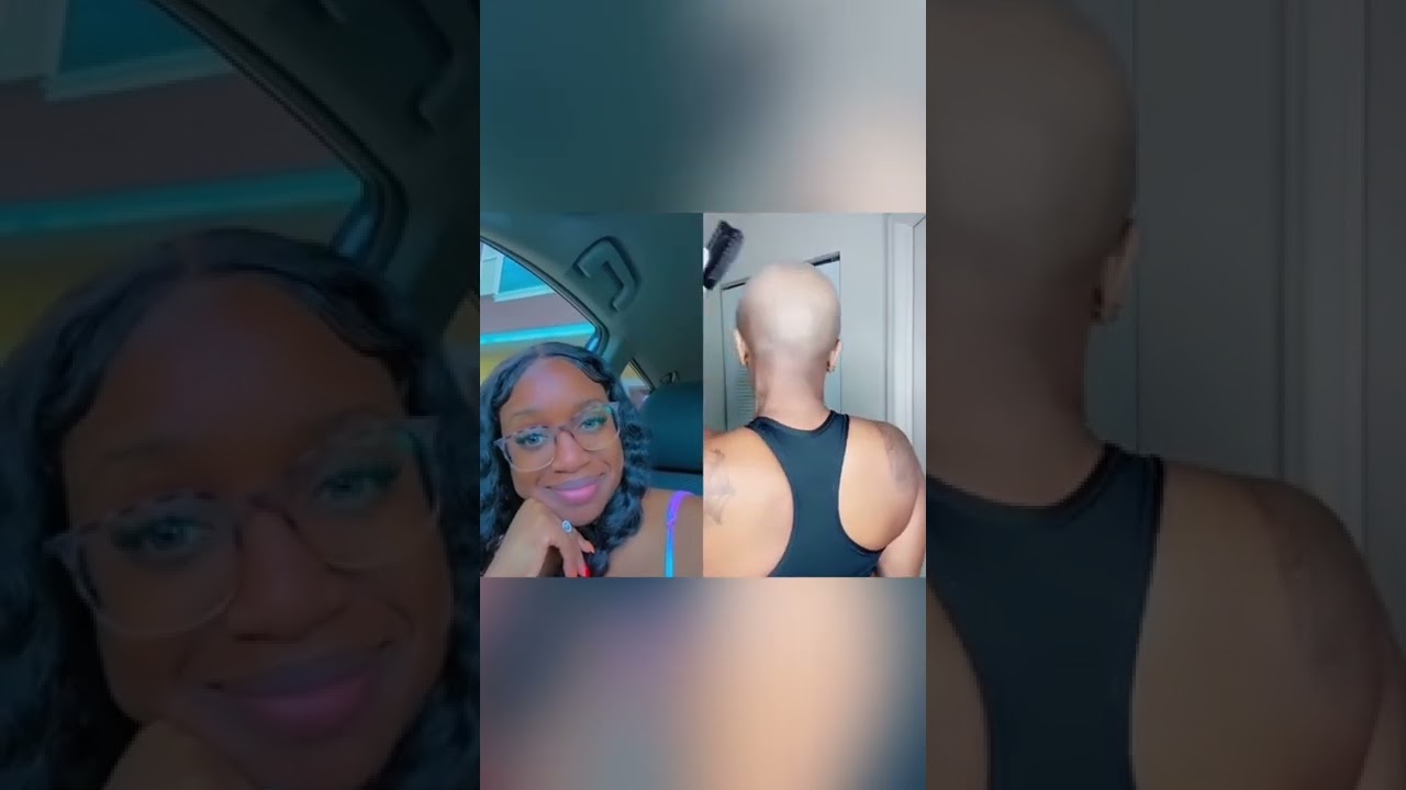 Brushing her long hair 