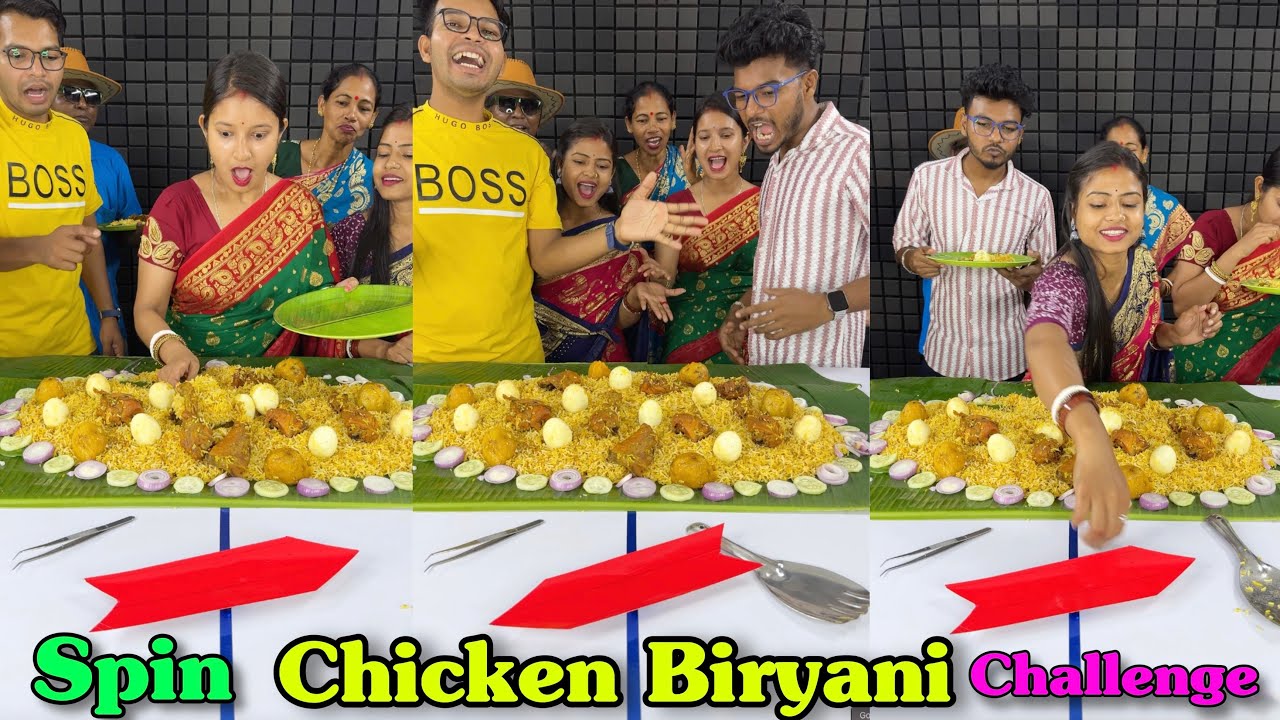 চিকেন বিরিয়ানি ফুল টেবিল ফানি চ্যালেঞ্জ গেম