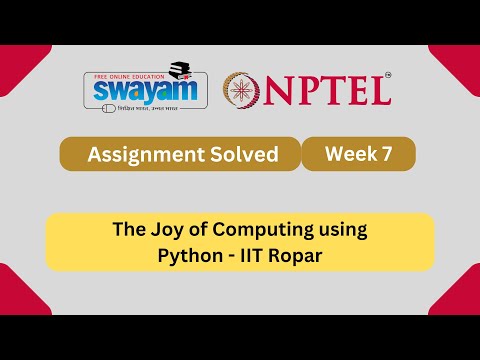 The Joy of Computing using Python Week 7 || Programming Answers || #nptel #nptel2025 #myswayam