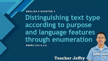 Q3 Week 2 Distinguishing text type according to purpose and language features through enumeration
