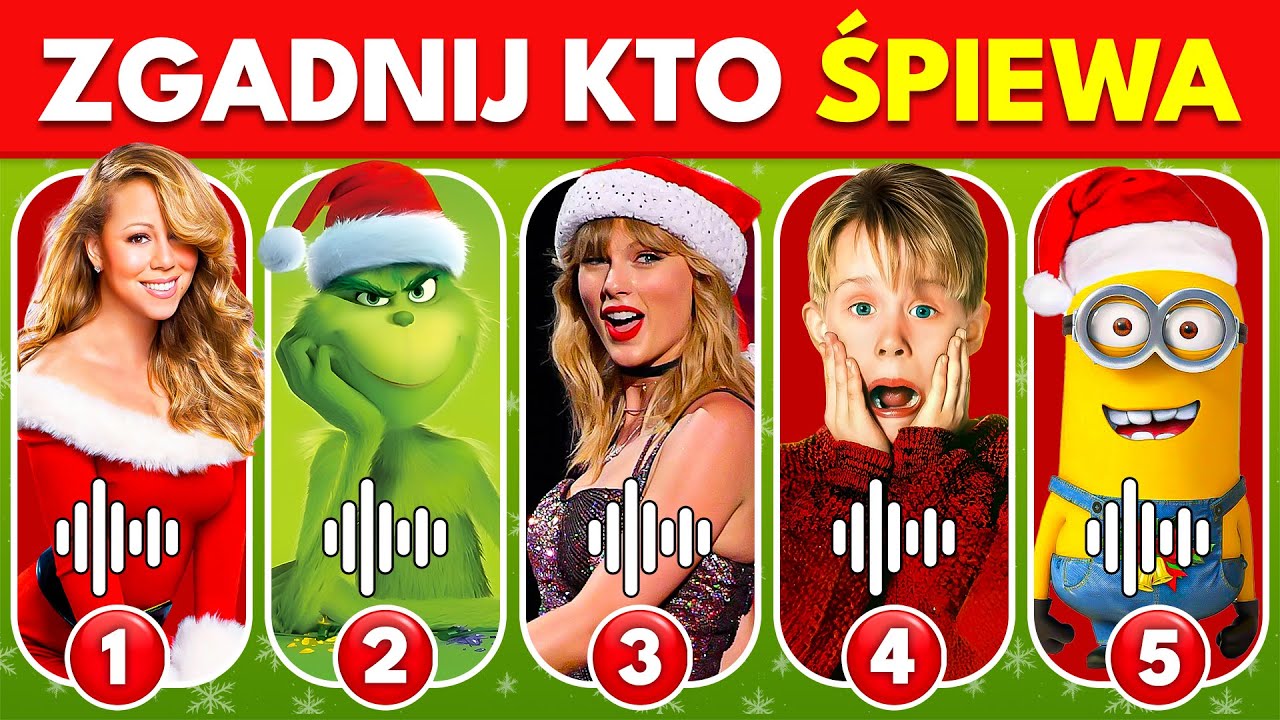 Zgadnij, Kto Śpiewa 🎅🎵 Świąteczna Edycja Piosenek 🎄 Ariana Grande, Mariah Carey - Bóbr Quiz
