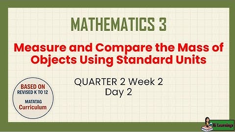 MATH 3 Q2WEEK2 DAY2 Revised k12 Measure and Compare the Mass of Objects Using Standard Units