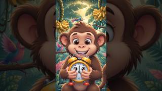 Magic Alarm, Smart Monkey! 🐒⏰"#cartoon #viralvideo