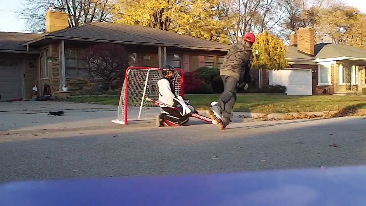 Street Hockey Goalie Saves and Goals! YouTube