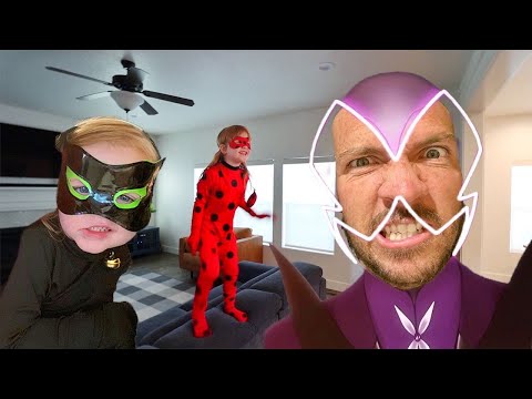 Adley is Lady Bug??  Niko is Cat Noir?  spacestation surprise birthday and a family costume show!