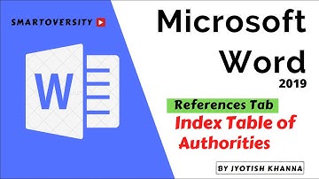 How to use References Tab  Index Table of Authorities in MS Word | Microsoft Word  2019 in Hindi