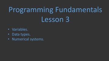 Programming Fundamentals with C# - Lesson 3 - Variables and Data Types