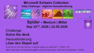 Solitaire Daily Challenges | Spider - Medium | Sep 4th, 2026