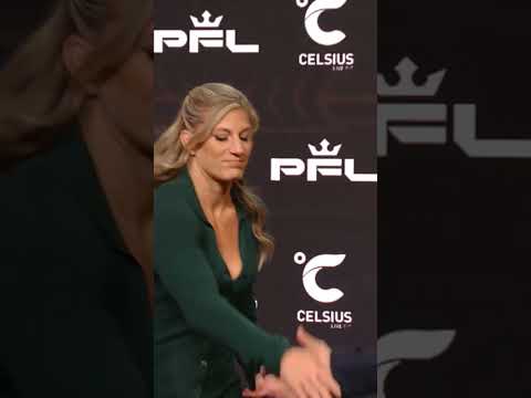 Kayla Harrison vs Larissa Pacheco 3 faceoff at press conference | PFL Championship 2022 | @PFLMMA