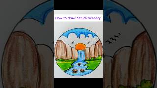 how to draw nature scenery easy #viralvideo #drawing #drawing #trending #shortvideos #shortsfeed