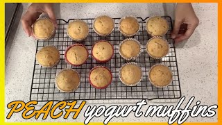 Peach Yogurt Muffins Recipe with Pecans | Easy and Delicious