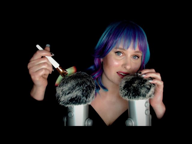 Whispered Lyric ASMR ♡ With fluffy mic, shower sponge, face brushing, mic blowing and hand movements