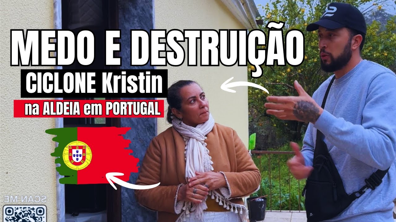 Rastro de Destruição do CICLONE Kristin em Uma ALDEIA em Portugal 🇵🇹 