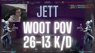 TH Wo0t POV Jett on Sunset 26-13 K/D (VALORANT Pro POV)