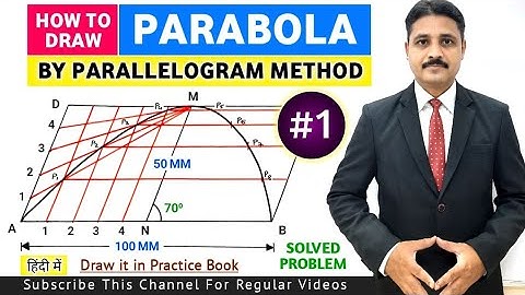 HOW TO DRAW PARABOLA BY PARALLELOGRAM METHOD IN ENGINEERING DRAWING PROBLEM 1