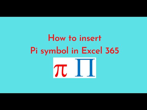 How to insert Pi symbol in Excel 365 - YouTube