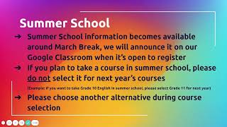Selecting Courses for Grade 10