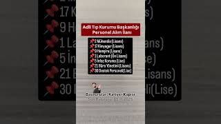 Adli Tıp Kurumu Personel Alımı Yapacak. Tüm Kamu Ilanları Paylaşılacak. Abone Ol, Kaçırma