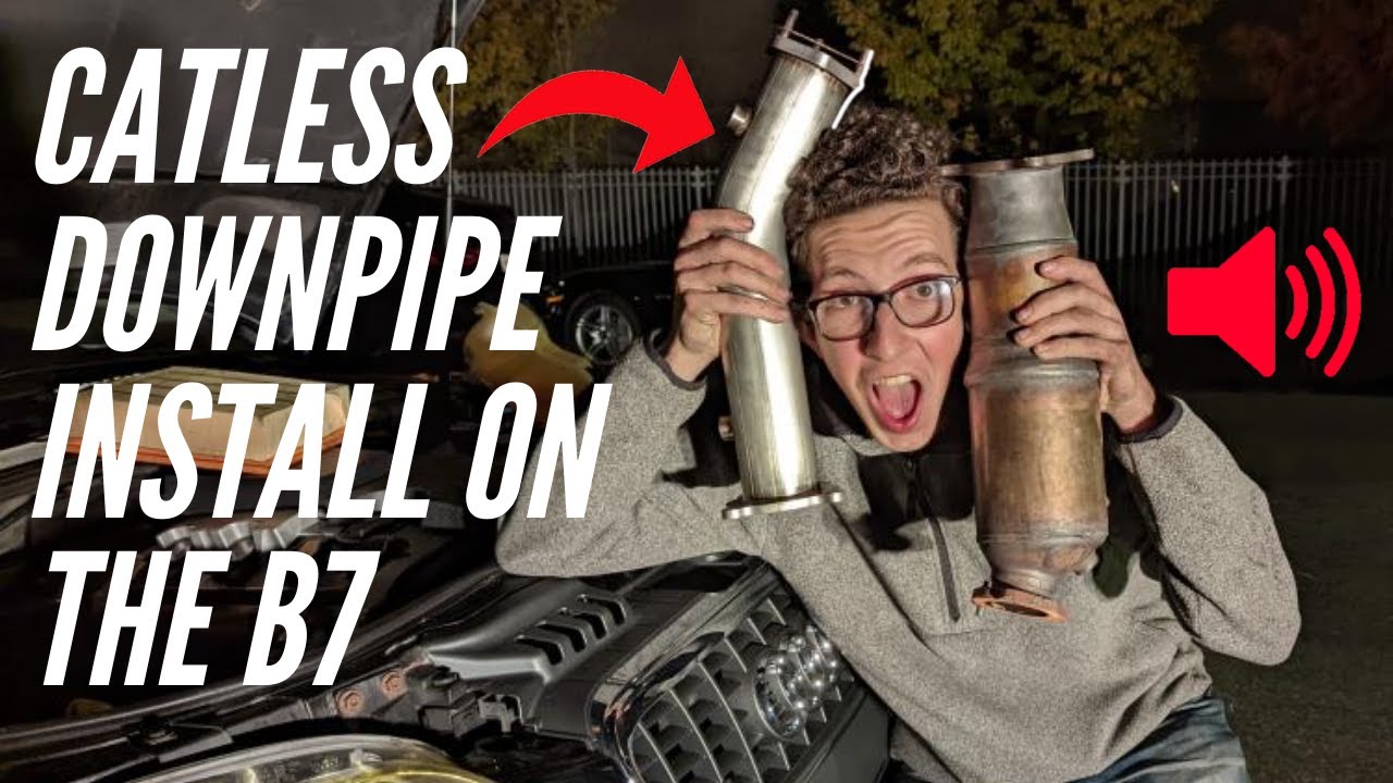 Audi A4 B7 - CATLESS DOWNPIPE INSTALL ! - YouTube