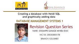 Question Set No. 7 - Database Management Systems 1