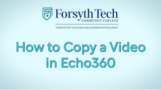 How to Copy a Video in Echo360