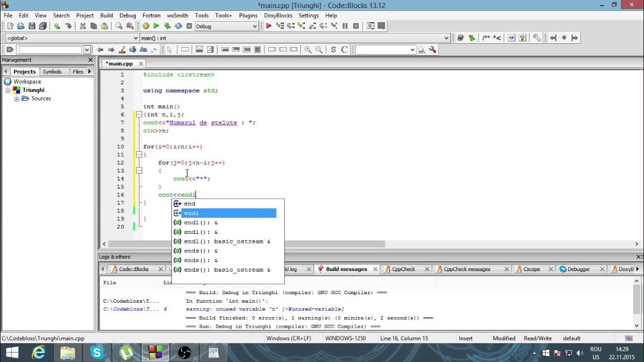 Tutorial CodeBlocks | Aplicatia1(Triunghi) - YouTube