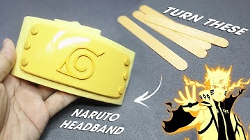 EASY DIY - How to make Naruto (Kurama Mode) Headband from Popsicle Sticks - FREE TEMPLATE