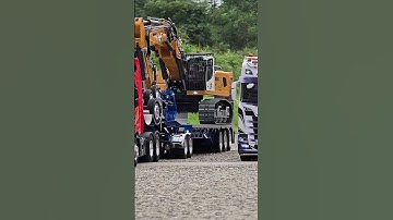 1/14 Scale Lesu Volvo FH16, Tamiya Grand Hauler & Scania 770s with PREMACON Liebherr R956