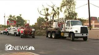 Crews work to clean up Valley streets after second round of monsoon storms