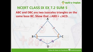 தமிழில்: NCERT CLASS IX  EX 7.2 SUM 5: ABC & DBC are 2 isosceles triangles on ..ST ∠ABD=∠ACD.