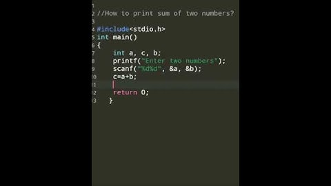 Sum of two numbers C language tutorial for beginners #shorts #programming #clanguage