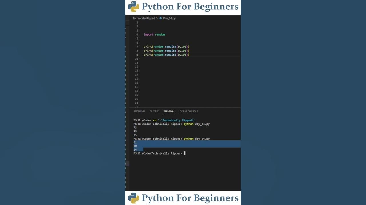 How To Generate Random Numbers In Python | Python For Beginners - YouTube