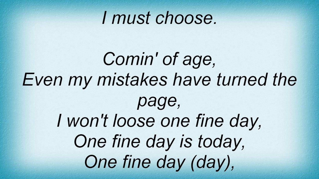 Jakatta One Fine Day Lyrics YouTube