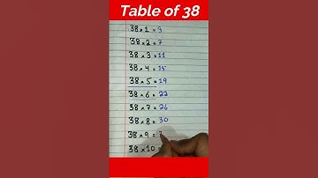 table of 38 || tips & trick || #table #tricks #38 #shorts #tables #short #mathskills