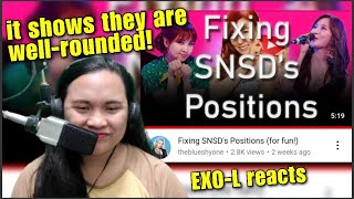 SNSD Girls Generation Reaction || Fixing SNSD's Positions (for fun!) by thebluesyone