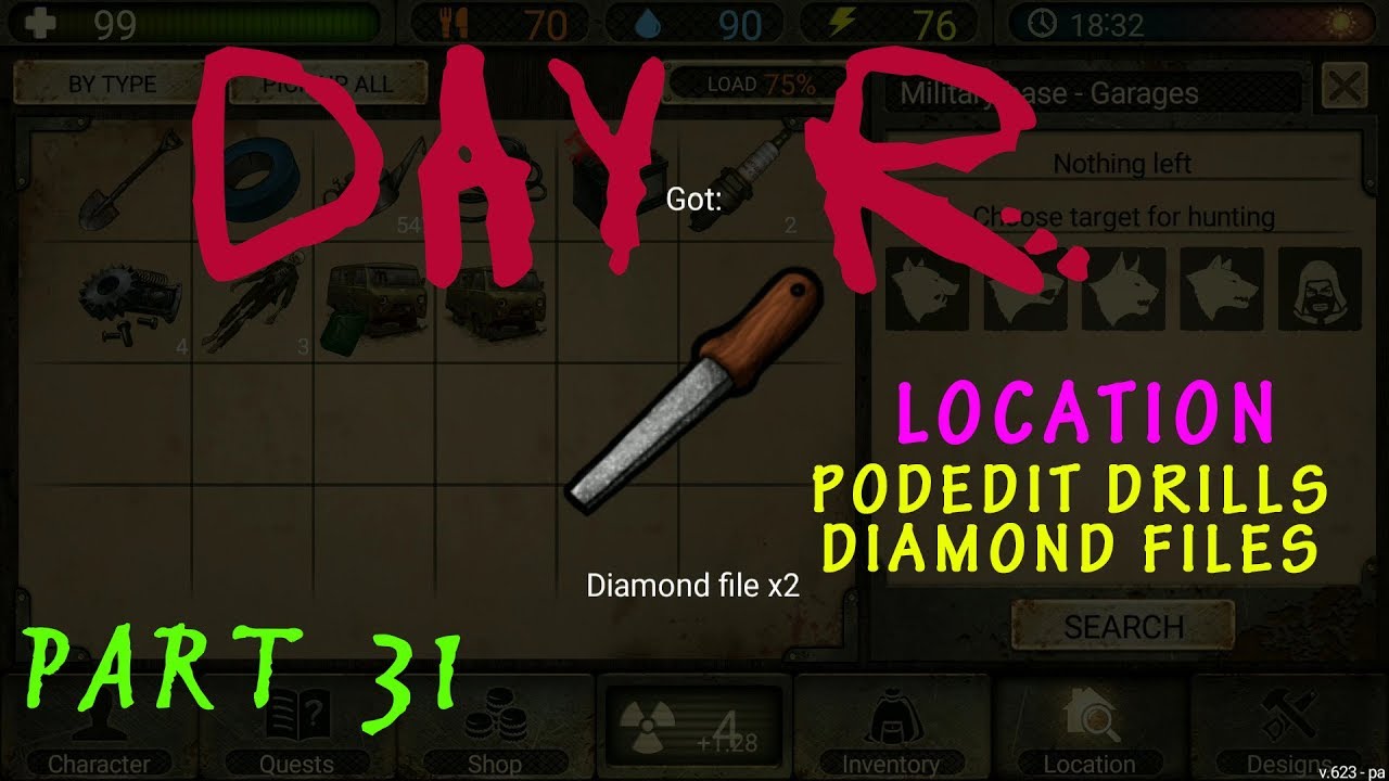 HOW TO FIND  PODEDIT DRILLS AND DIAMOND FILES | DAY R SURVIVAL Walkthrough [Part 31]