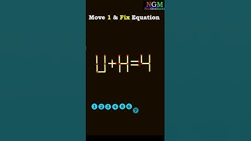 #shorts #trending #matchstick  PUZZLE 131 Move 1 Match Stick & Correct The Equation U + H = 4