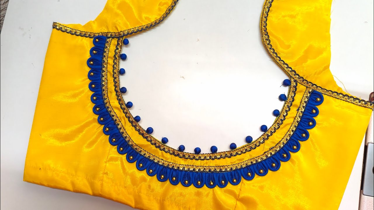 New blouse back neck design cutting and stitching 