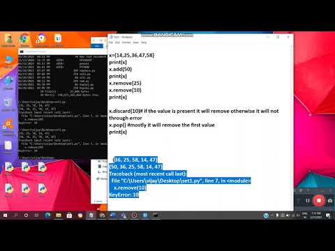 PYTHON:SET/ADD ELEMENTS/REMOVE/DISCARD/POP/VL INFOTECH