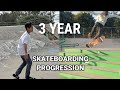 3 year Skateboarding Progression