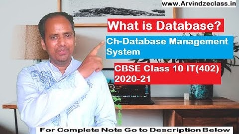 What is Database | Ch - Database Management System | Class 10 IT(402)