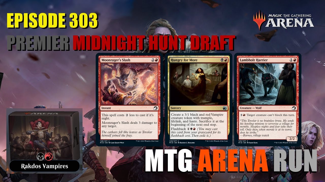 MTG Arena Run Premier Draft of Midnight Hunt Rakdos Vampires Drafting