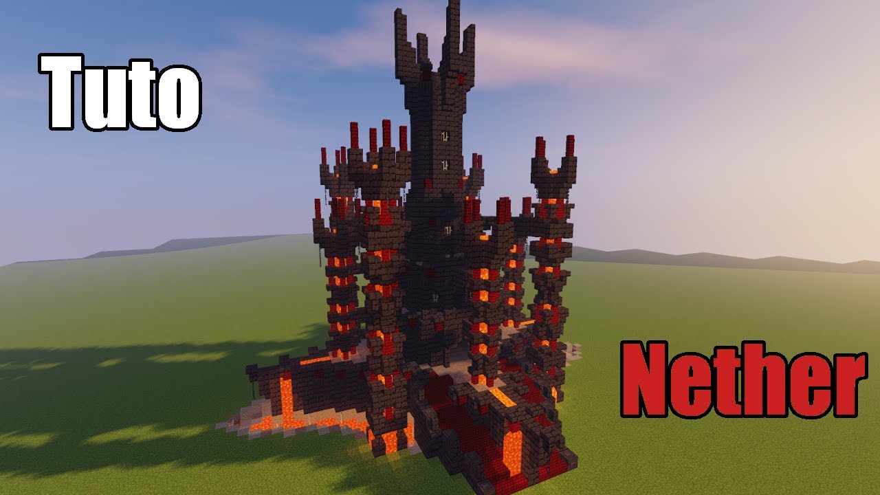 Minecraft Tuto Beau Chateau Du Nether Facile 03 Youtube