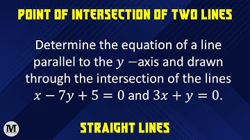 6 | Straight Lines (Co-ordinate Geometry) | Point of Intersection of Two Lines