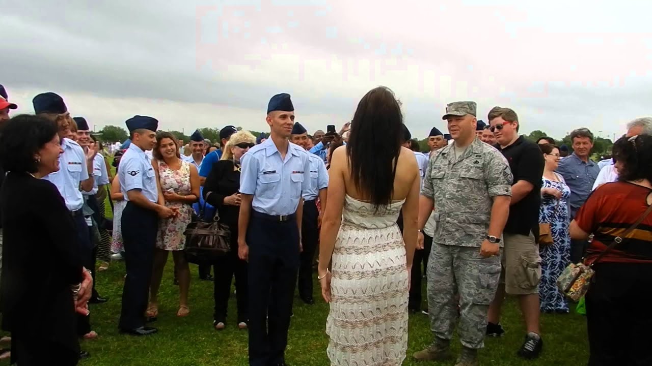 Air Force BMT Graduation Marriage Proposal (Hi Res) - YouTube