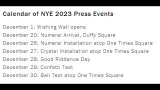 TSQ NYE 2023 PRESS EVENT SCHEDULE RELEASE!