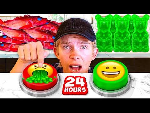Mystery Buttons Choose what I EAT for 24 HOURS! *WARNING GROSS*