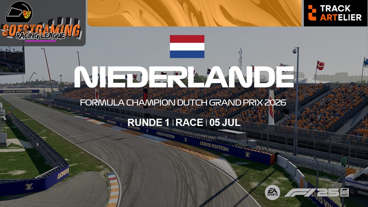 Soestgaming Racing League Champions | Season 5 | Rennen 01 | Zandvoort | powered by TrackArtelier