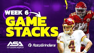 NFL DFS GPP STACKS DRAFTKINGS WEEK 6: ADVANCED SPORTS ANALYTICS - ROTOGRINDERS